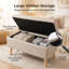 Banc de rangement avec repose-pieds avec plateau intégré, repose-pieds carré et repose-pieds rembourré-133458138-133458140
