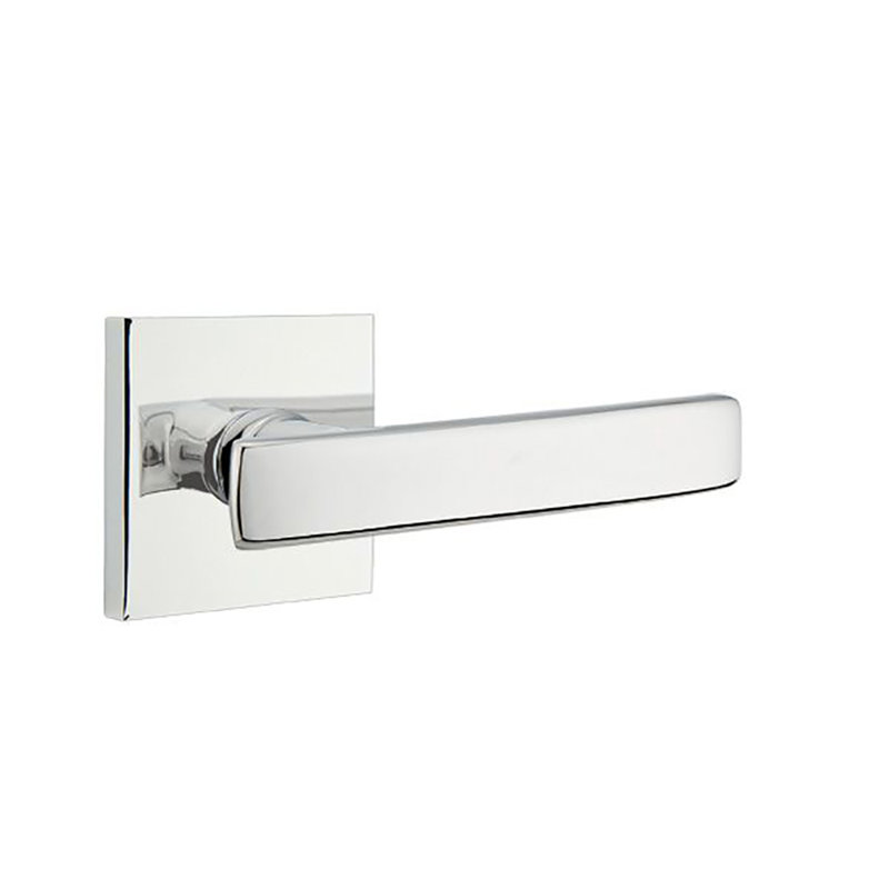 Levier de porte avec rosette Geneva, Droite, Chrome poli