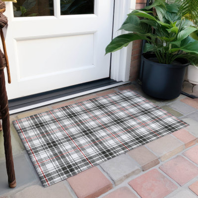 Machine Washable Indoor/Outdoor Chayden ACN993 Black Rug