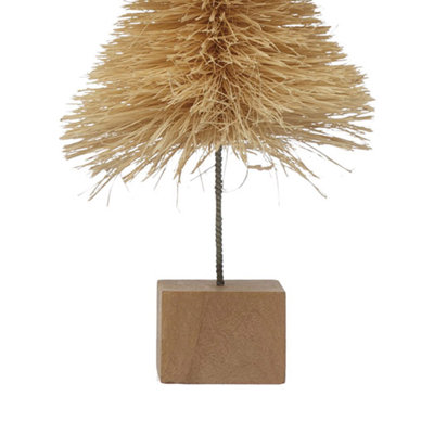 Sisal Bottle Brush Tree With Wood Base