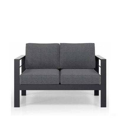 50" All-Weather Aluminum Patio Loveseat With Thick Cushions
