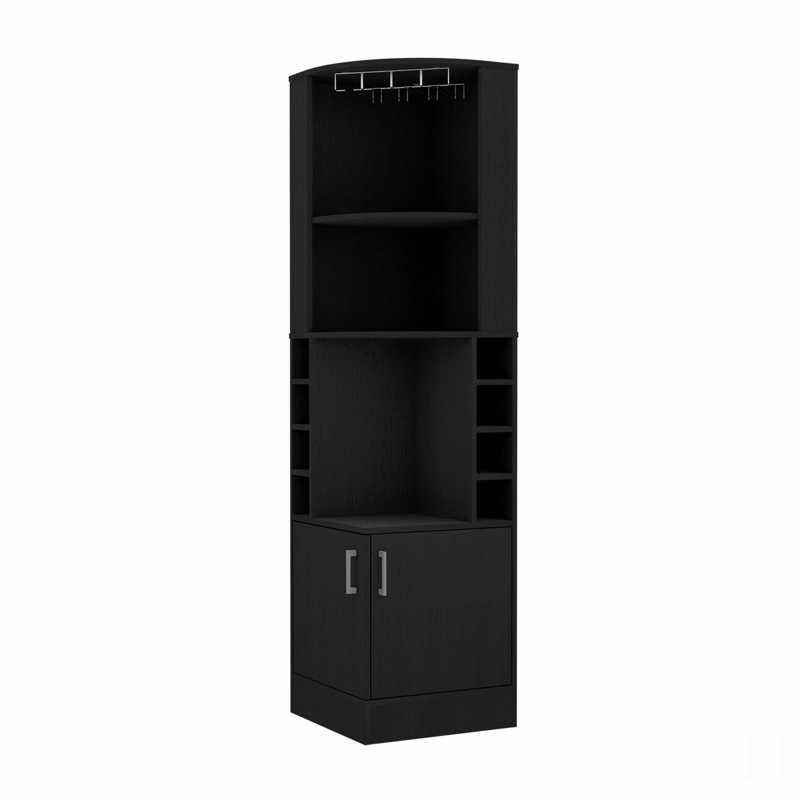 Bar d'angle, H 71,1 po x l 27,68 po x P 18,4 po, Noir
