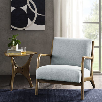 Chaise longue bleue de style moderne avec base en bois massif et solide