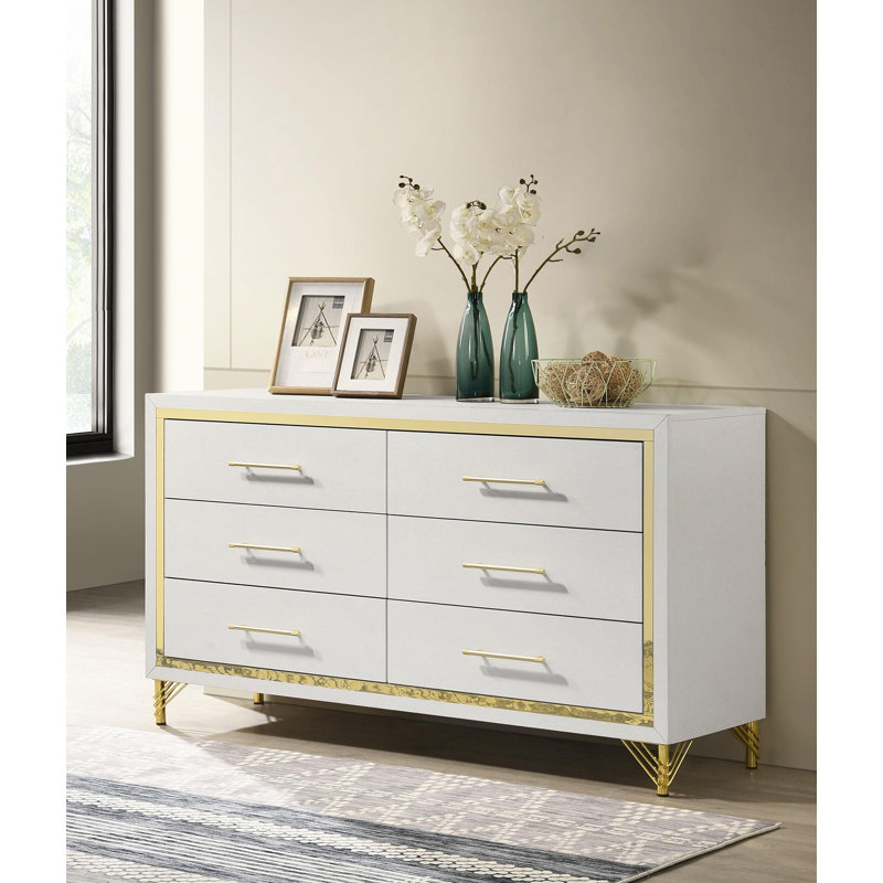 Commode 6 tiroirs blanche