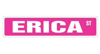 Erica Street Sign Heavy Duty Plastic 4" X 18"