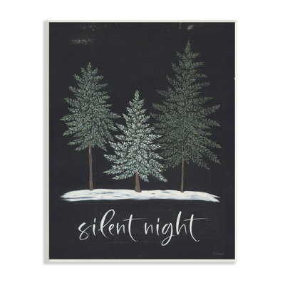 «Silent Night», signe de phrase noir patiné, impression numérique sur estampe numérique par Soulspeak & Sawdust