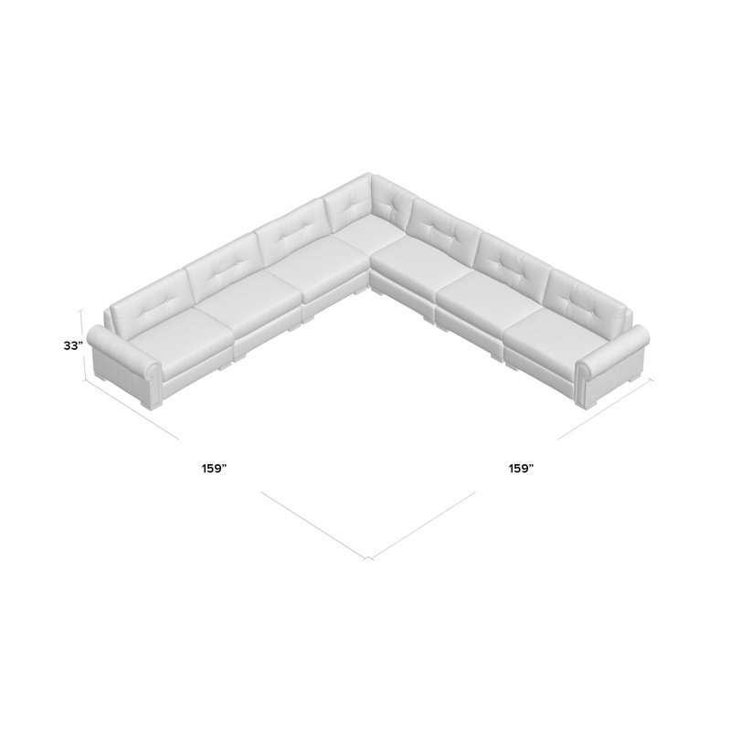 Canapé modulaire de coin symétrique révolutionnaire Performance Fabrics® de 159 po Mosely, Blanc cassé Revolution®