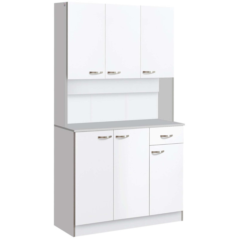 Buffet de cuisine 71 pouces autoportant moderne avec rangement et amplement de rangement pour vaisselle, casseroles et plus