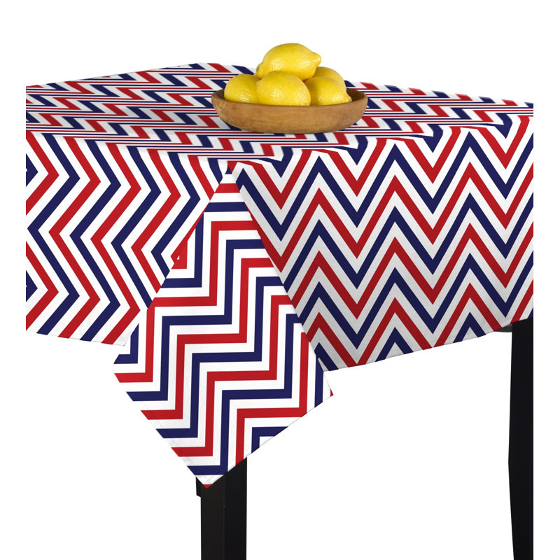 Caius Chevron Tablecloth, Red/Blue