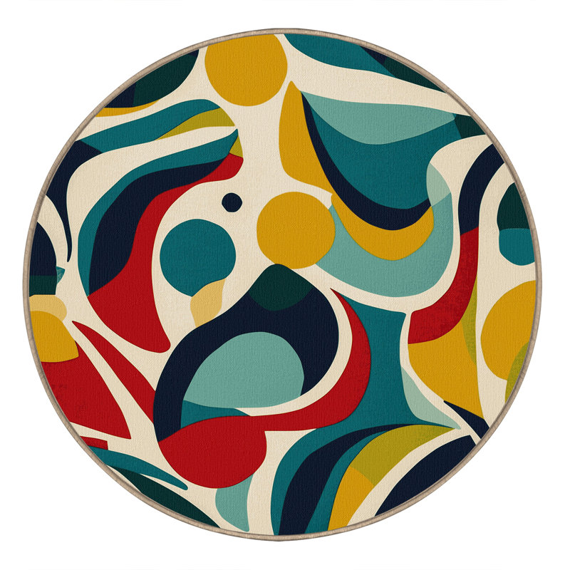Vibrant Streak Rug, Round 7'