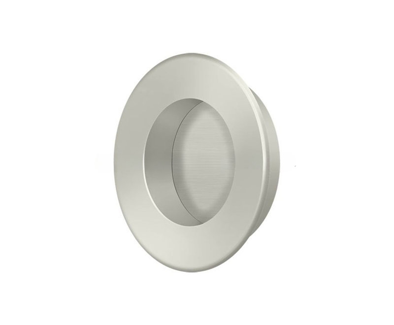 Deltana FP178U15 Flush Pull, Round, HD, 1-7/8", Solid Brass in Brushed Nickel