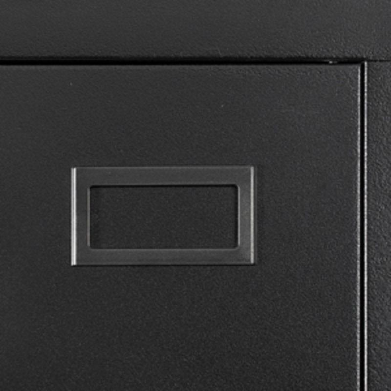 Armoire de rangement haute avec 2 portes et 4 cloisons pour séparer 5 espaces de rangement, Noir