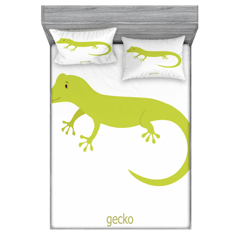 Reptile Microfiber Sheet Set, Queen Sheet Set + Fitted Sheet + 2 Pillowcases