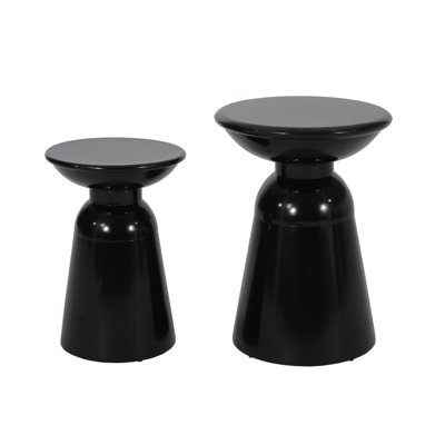 End Table - Outdoor, Metal, Black Tables Contemporary Flared Structure