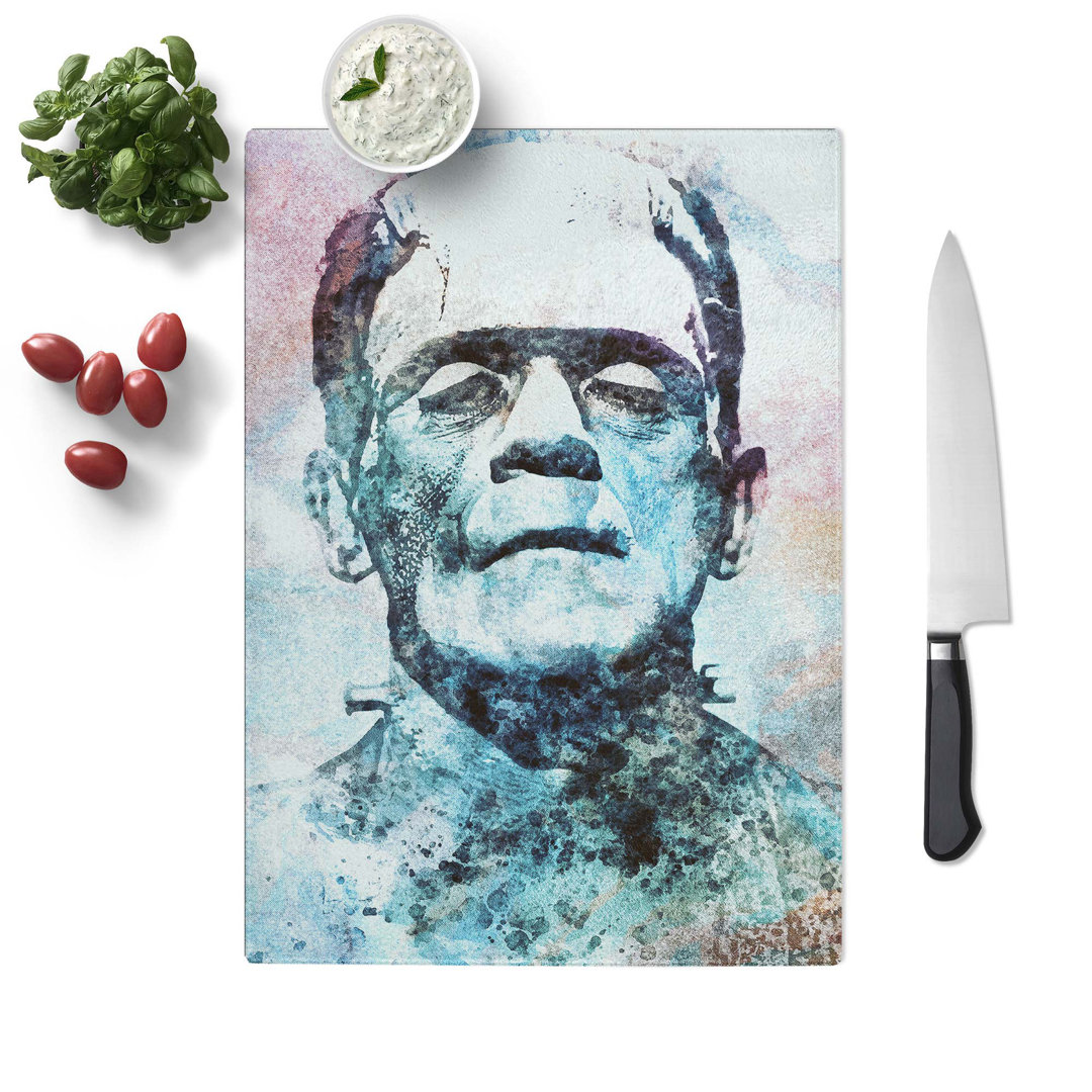 Glass Frankenstein on an Abstract Chopping Board