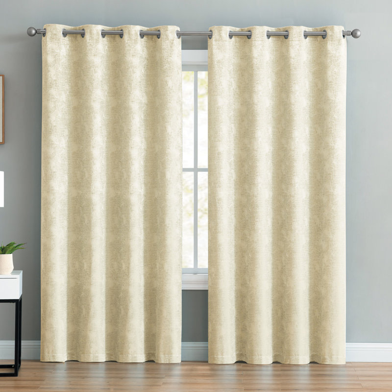 Panneau de rideau à œillets Rosalie, Beige, L 55 po x L 90 po