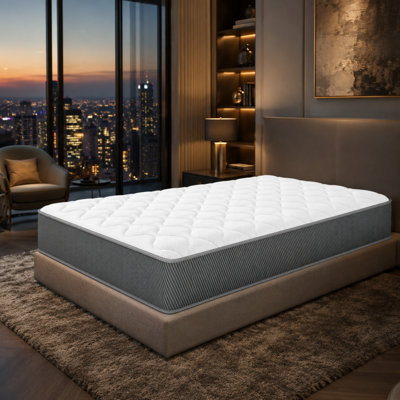 Matelas hybride Mastandrea, matelas en mousse à mémoire de forme moyenne ferme de 10/12 pouces avec ressorts ensachés individuellement, support de soulagement de la pression, mousse certifiée CertiPUR-US, matelas dans une boîte