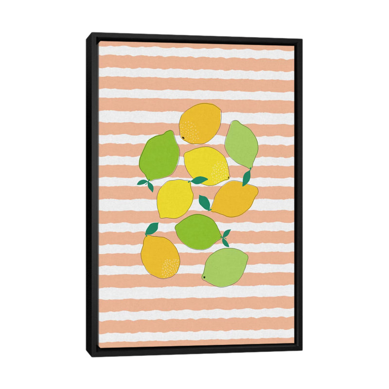 " Citrus Crowd " by Orara Studio, 26" H x 18" W x 1.5" D, Black Framed Canvas, No Mat