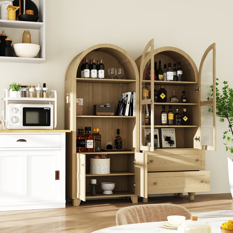 Garde-manger 71 po avec bibliothèques, Naturel