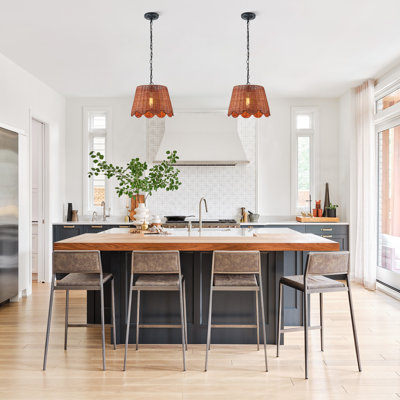 14'' 1-light Rattan Pendant Light