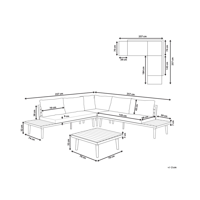 5 Seater Garden Sofa Set Off-White Mondello