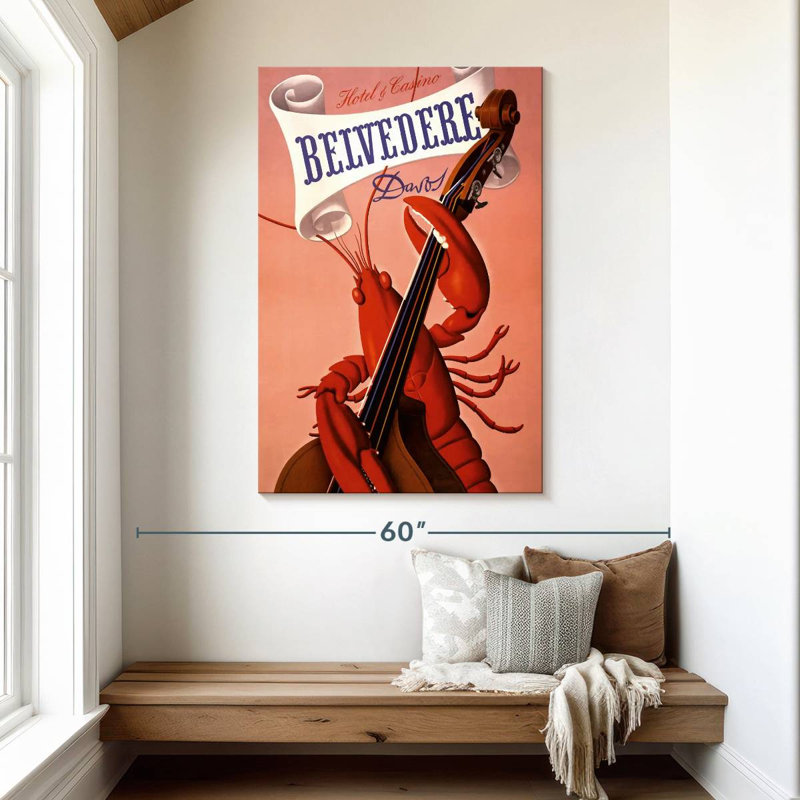 Ketti Lobster jouant du violoncelle, H 48 po x l 32 po