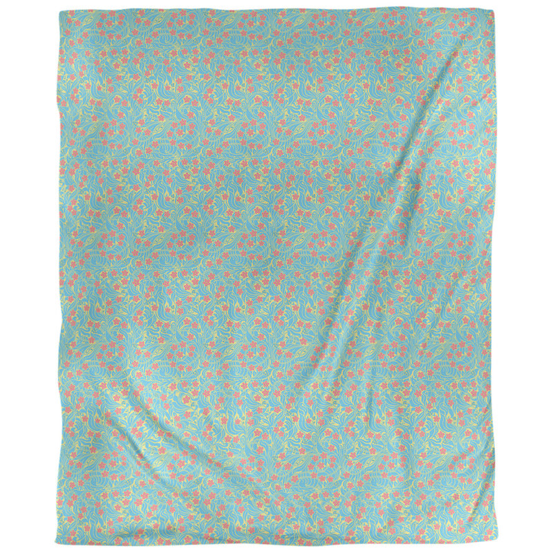 Tissu de tourbillon, Jaune/Bleu/Rose, L 56 po x l 36 po, Coton peigné de base