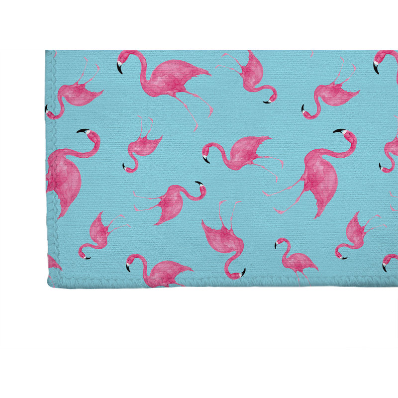 Tapis de bureau Summer Flamingo, L 60 po x P 84 po, Turquoise