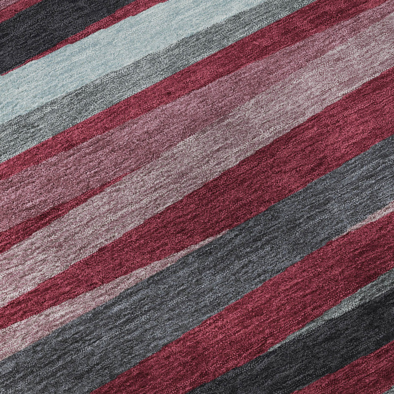 Premium Machine Washable Natoma AMF997 Stripes Rug, Rectangle 9' x 12'