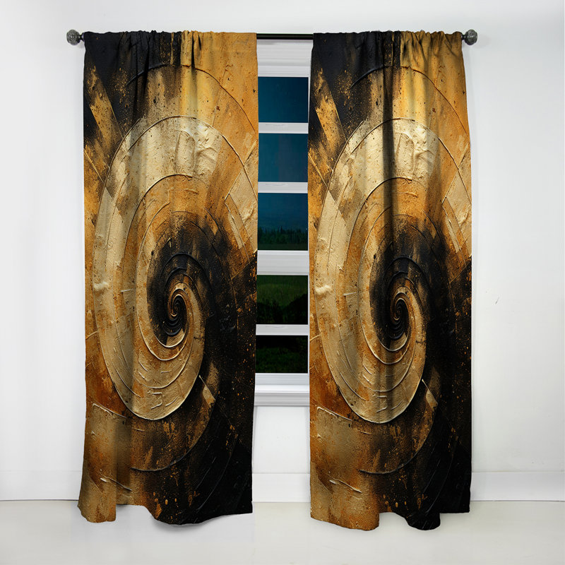 Dierks - Rideau à spirales - Rideau abstrait occultant - 1 panneau, 52" W x 108" L