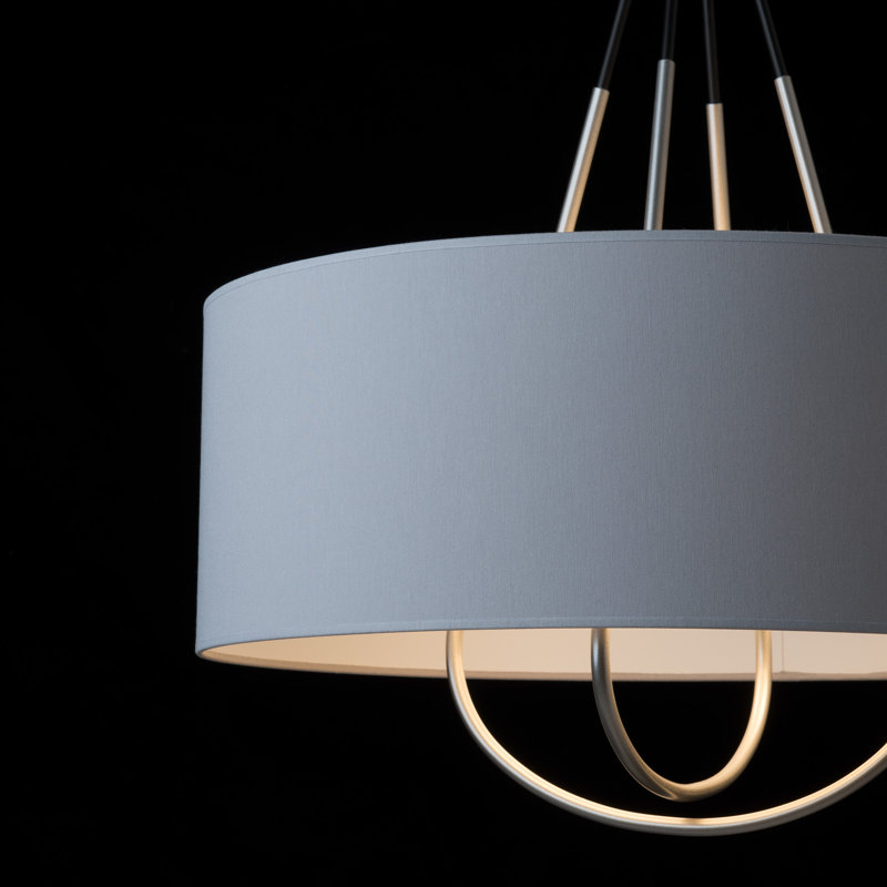 Loop 4 - Light Chandelier, Vintage Platinum, Black, Flax