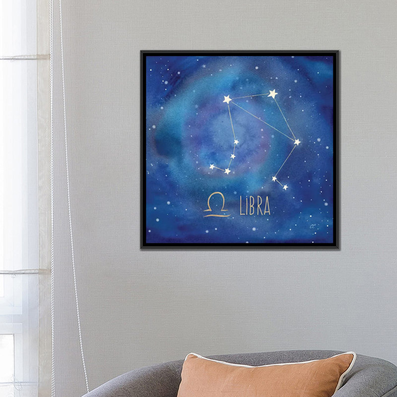 « star sign libra », impression sur toile, H 18 po x l 18 po x P 1,5 po, Toile avec cadre noir