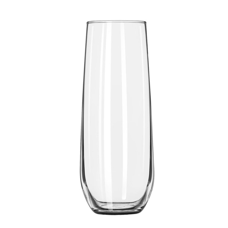 Libbey Stemless Champagne Flute Glasses, 8.5-ounce, Set of 12 