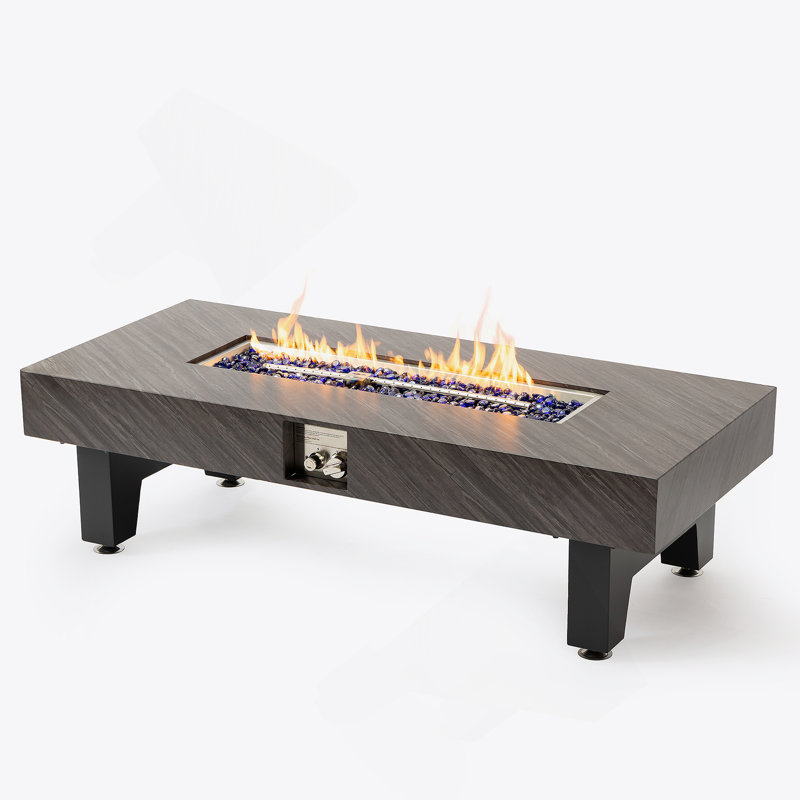 54_Inch Iron  Fire Pit Table(Stone)