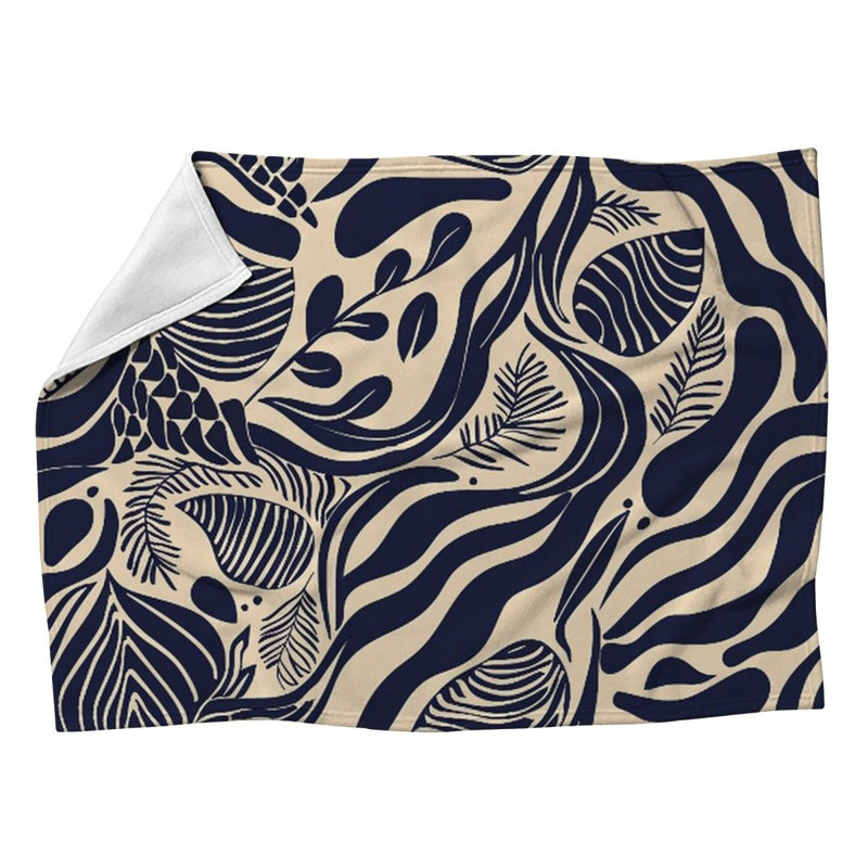 Abstract Cool Motif Machine Printed Throw Blanket, Queen