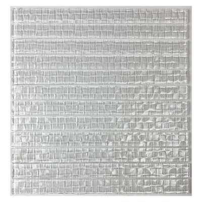 Metro Cubes 1 in. x 12 in. Textured Glass Straight Edge Trim Decorative Kitchen & Bathroom Wall Tile