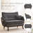 47.6''Wide Upholstered Boucle Loveseat Sofa With Stripe Pattern-254897337