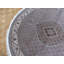 Tapis en soie rond 8 pi noué la ivoire/gris 8 pi one-of-kind Beaton