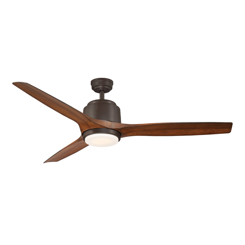 56'' Ceiling Fan with LED Lights, Brown