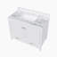 Ensemble de meuble-lavabo moderne 43 po avec plateau en fritté blanc Carrara, armoire de salle de bain multifonctionnelle avec portes et tiroir, structure solide et panneau de fibres à densité moyenne (trois trous de robinet)