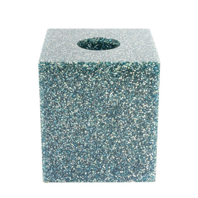 Porte-boîte à mouchoirs lumineux | Élégante résine incrustée de strass | Rangement pour salle de bain et rangement