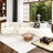 132" Modern Sectional Sofa With Curved Design, 2-Piece Chenille Modular Couch With 4 Pillows, Plush Sponge & Spring Cushion-1689223687