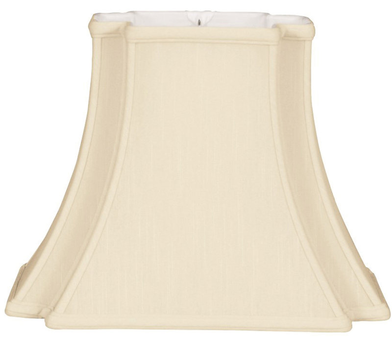 Abat-jour cloche en soie / shantung (araignée), Beige / blanc cassé, H 8,5 po x l 10 po x P 10 po