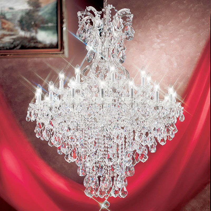 Lustre empire 25 lumières Falson, Chrome, Crystalique