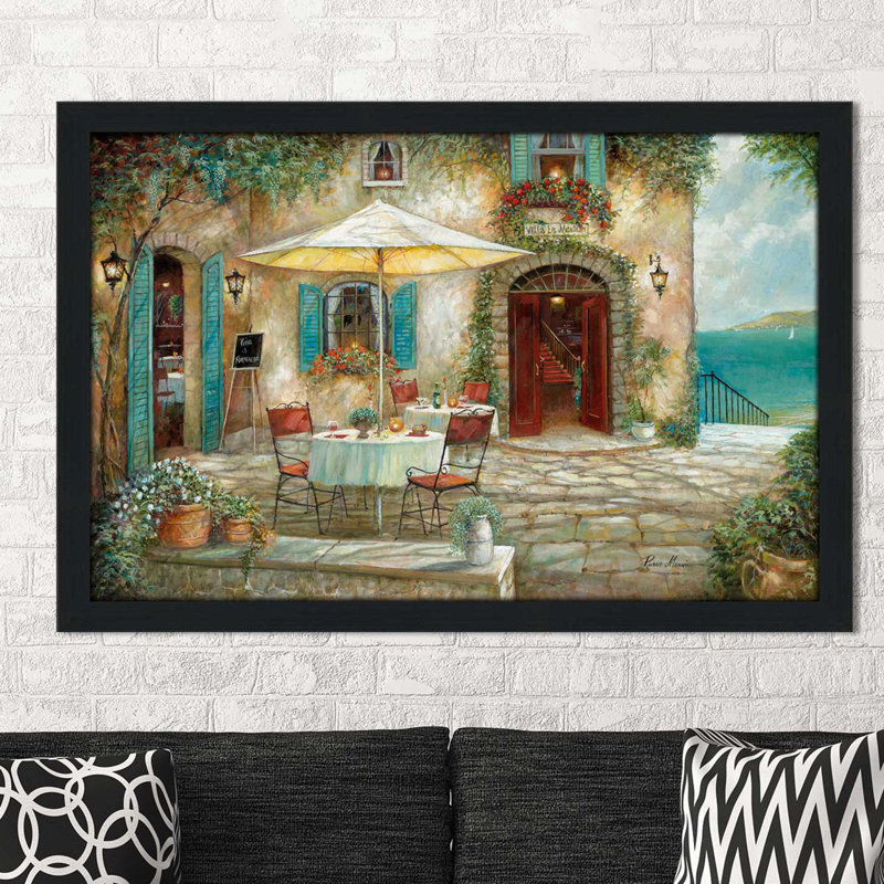 « casa d’amore », reproduction de peinture à l’huile encadrée, H 21,5 po x l 27,5 po x P 0,75 po
