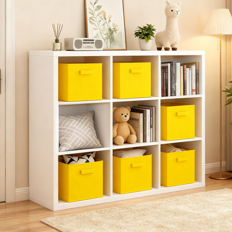 Fabric Foldable Storage Boxes Clothing Storage, Yellow