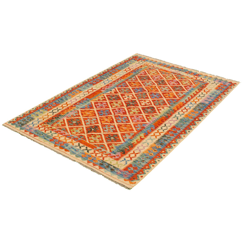 Tapis décoratif en laine noué à la main de conception unique 5 pi 5 po x 8 pi 3 po noué à la main new age anatolian