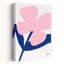 Pink and Blue Flower 1 Piece Wrapped Canvas Wall Art-596697300