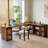 Nut-brown L-Shaped Solid Wood  desk-15740123-15740126