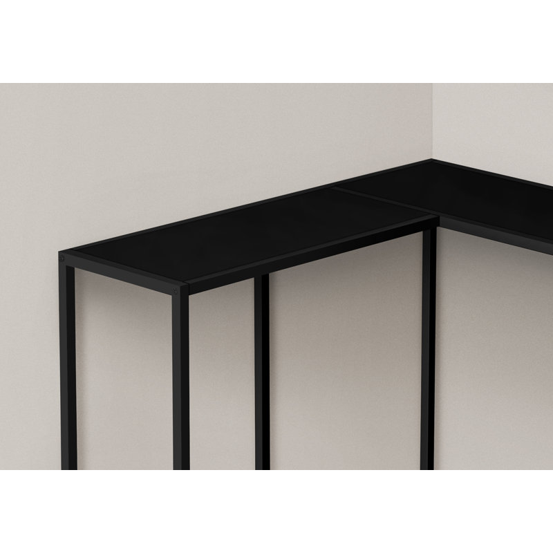 Console, métal, stratifié, 1 pièce, noir, étroit